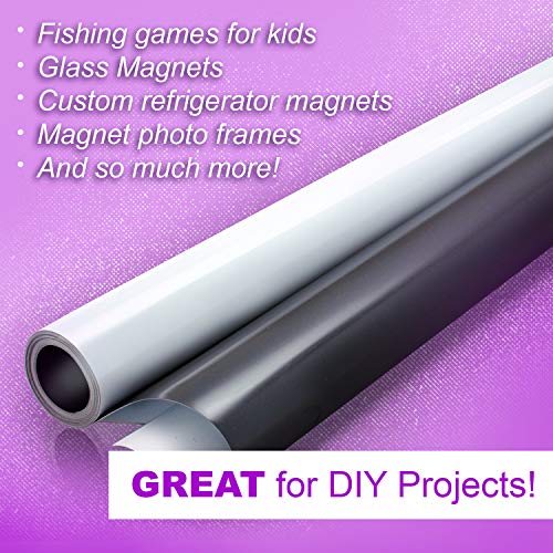 Craftopia Magnetic Roll | 24” x 10’ | Car Safe for Vehicles | 25 mil Strong Magnet Sheet Flexible Roll | White Material | 2 feet x 10 feet | Cut w/Scissors or Cricut, Silhouette Cameo, Craft Cutter