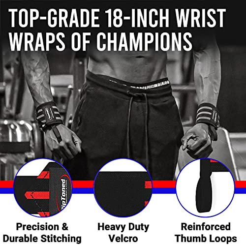 Rip Toned Wrist Wraps 18 Inch Grade With Thumb Loops Wrist Support Braces
