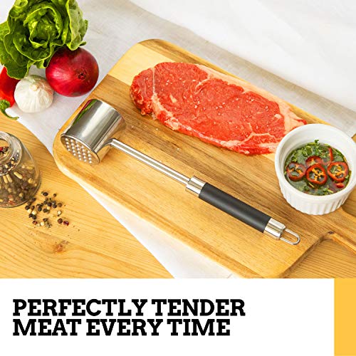 Mountain Grillers Meat Mallet Stainless Steel Tenderizer for Kitchen BBQ