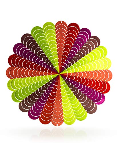 Dawhud Direct Rainbow Spiral Kinetic Wind Spinner for Yard and Garden