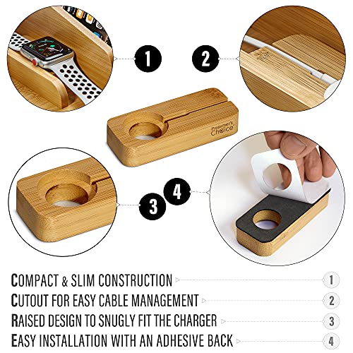 Prosumer's Choice Bamboo Charging Stand Dock Holder for Apple Watch Adapters