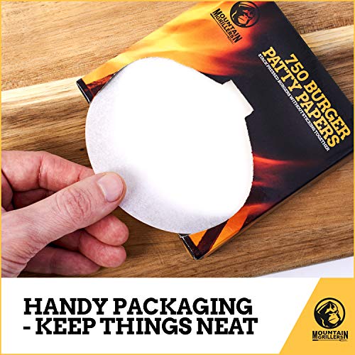 MOUNTAIN GRILLERS Hamburger Patty Paper - Wax Papers to Separate Frozen Pressed Patties - 750 Burger Sheets for Easy Release from burger patty paper - Perfect for BBQ hamburger patty press