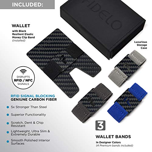 Fidelo Minimalist Wallet for Men Slim Rfid Blocking Mens Wallets Black Prestige