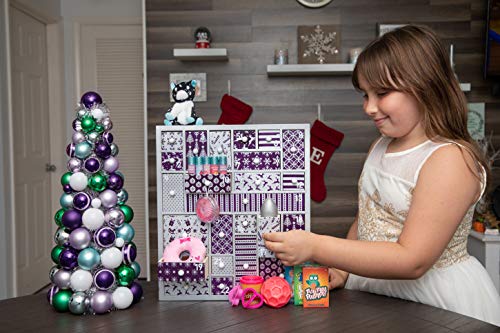 Hyggehaus Wooden Advent Calendar Purple and Silver for Girls Women Teens