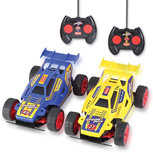 Kidzlane Remote Control Cars – 2 Race Cars Racing Together with All-Direction Drive, 35 ft Range - Great RC Car Toy for Kids Boys 4-12 Years Old