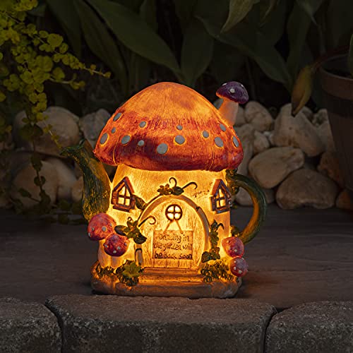 VP Home Mushroom Teapot Solar Light Outdoor Decor Flickering LED Garden Light