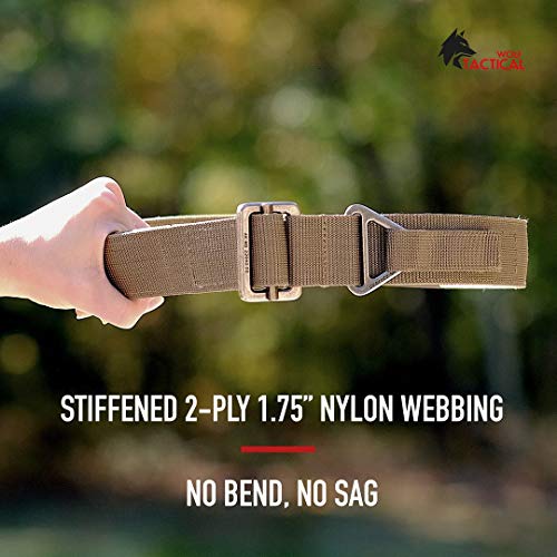 WOLF TACTICAL Heavy Duty Riggers Belt Stiffened 2-Ply 1.75” Nylon EDC Gun Belt