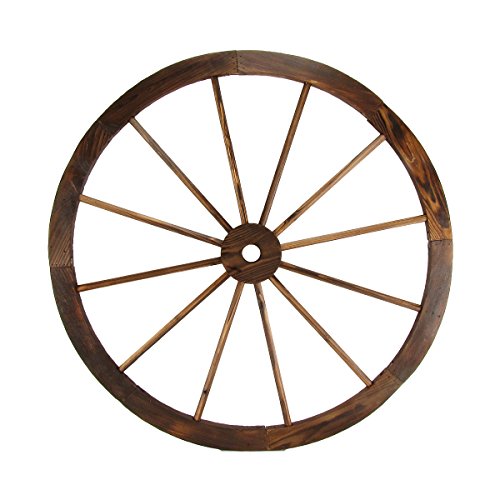 Treasure Gurus Large 32" Wood Wagon Wheel Outdoor Rustic Yard