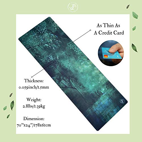 June & Juniper Travel Yoga Mat Foldable Lightweight Thin Light Non-Slip