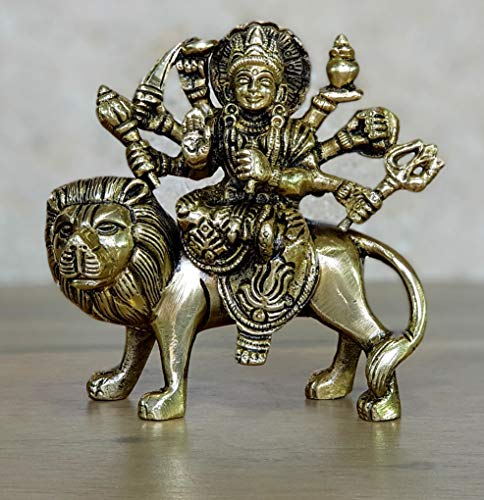 Esplanade Brass Maa Durga Mata Rani Idol Statue Murti for Home 4.6 Inches