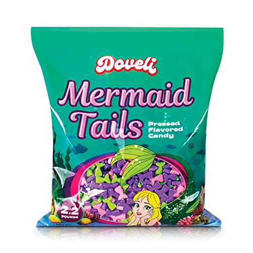 Doveli Mermaid Tail Candy 22 Lb Bag Pressed Flavored Candy Party Decorations