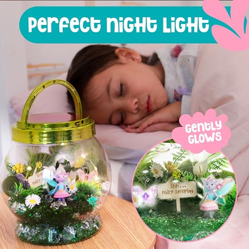 Fairy Garden Kit LightUp Terrarium Girls Crafts Toys Birthday Gift