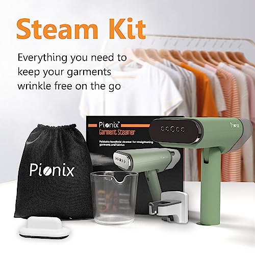 Pionix Handheld Garment Steamer Foldable Handheld Steamer Home & Travel Green