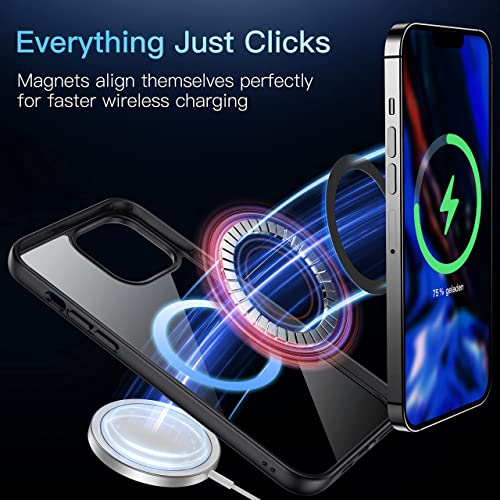 Casekoo Magnetic Clear Designed for Iphone 12 Pro Max Case Black