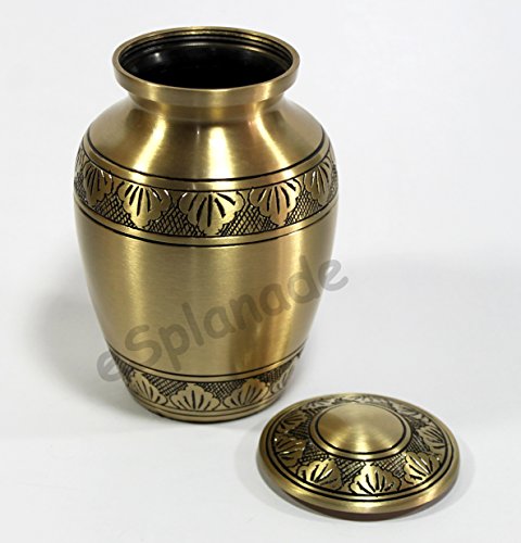 Esplanade Mother of Pearl Brass Cremation Urn Memorials Container Jar Pot Bronze