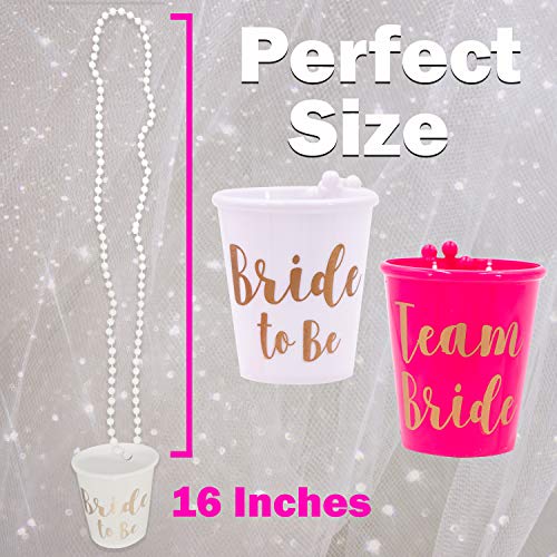 Upper Midland Products 20 Bachelorette Party Shot Glasses Necklace White