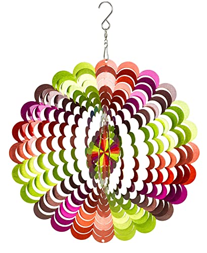 Dawhud Direct Rainbow Spiral Kinetic Wind Spinner for Yard and Garden
