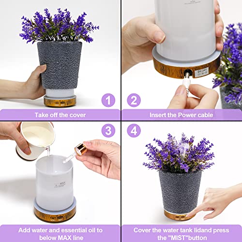 Essential Oil Diffuser Lavender Plant Potted Aromatherapy Diffuser