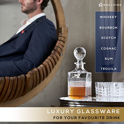 Nou Living Crystal Whiskey Decanter Set with Glasses