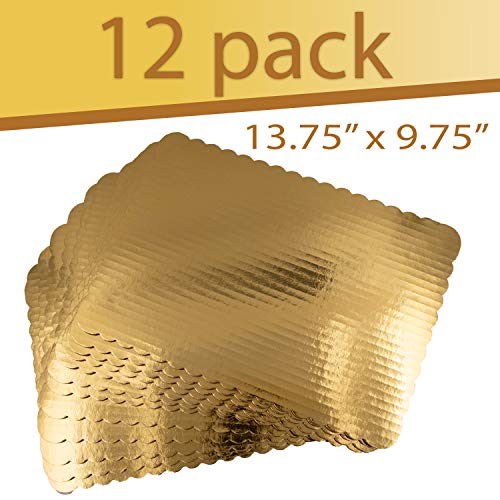 Upper Midland Products Gold Quarter Sheet Cake Board Full 12 Pk Boards