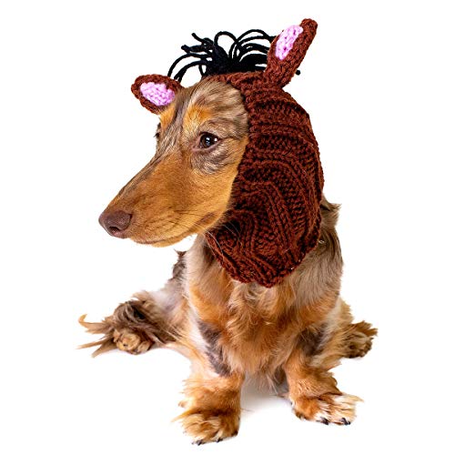 Zoo Snoods Horse Dog Costume - No Flap Ear Wrap Hood for Pets