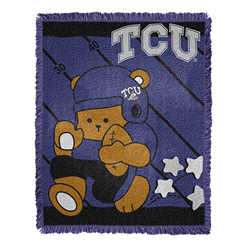 Ncaa Tcu Frogs "Fullback" Jacquard Baby Throw Blanket 36" X 46" Multi Color