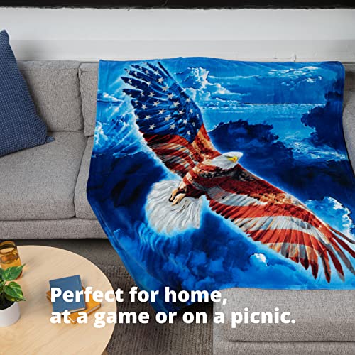 Dawhud Direct American Eagle Fleece Blanket for Bed 50 X 60 Inch