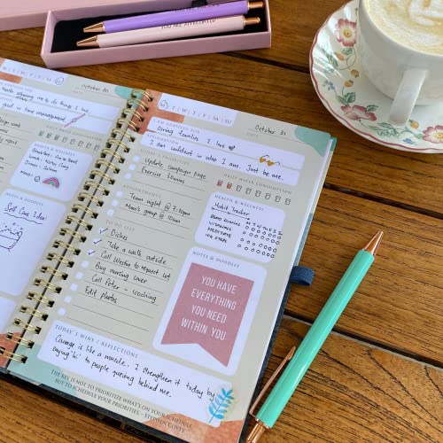 MESMOS Undated Daily Planner Organizer, To Do List Notebook, Undated Planner for Women & Men, Small Business Cute Office Supplies, Day Planner, Office Productivity Planner, Daily Journal (120 Days,A5)