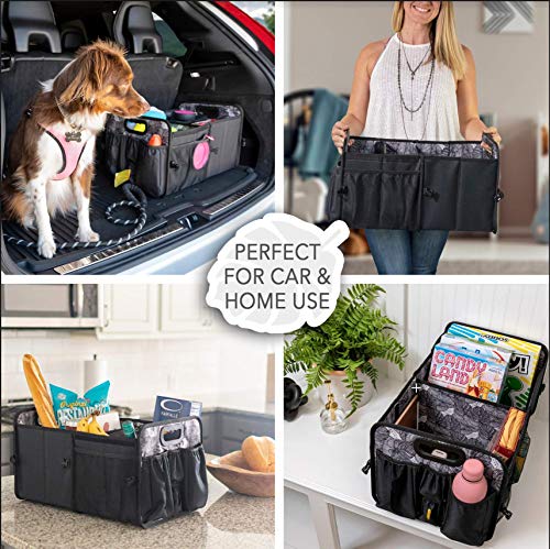  LALUKA Car Trunk Organizer Cooler and Lid - Seat Belt Front and  Back, Bottle, Wipes Plastic Bag Pocket, Baby Diaper Caddy Changing Pad  Station