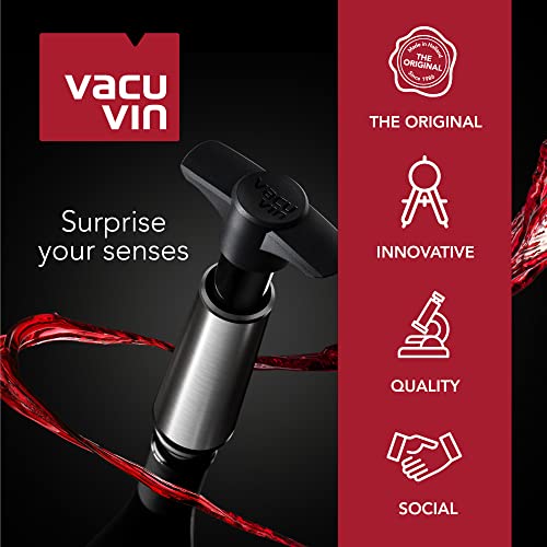 Vacu Vin Wine Saver Vacuum Stoppers 2 Set Gray Compatible With Vacum Vin Wine