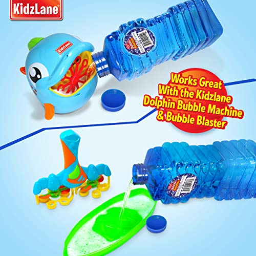 Kidzlane Bubble Solution Refill 67.63 oz | Large, Easy-Grip Bottle for Bubble Guns, Wands, Bubble Machines | Bubble Toy for Ages 3+