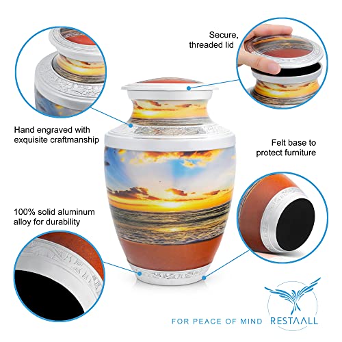 Beach Sunset Urns for Ashes Adult Male Cremation urns Decorative