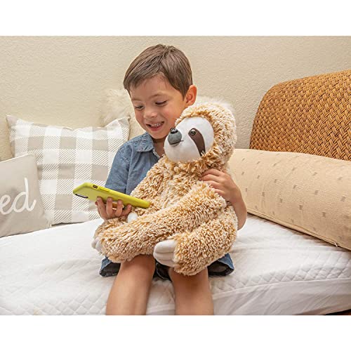 Realistic Sloth Stuffed Plush Toy Animal - Cuddly, Huggable, Silky Fur - Cute Brown Three Toed Sloth for Girlfriend Birthday Gift
