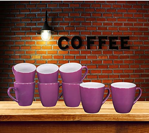 Bruntmor 6 Count Multi Color Dot Coffee Mug Set, 16 Oz Ceramic