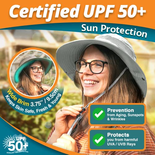 GearTOP Wide Brim Sun Hat UV Protection White Size 7-7 1/2