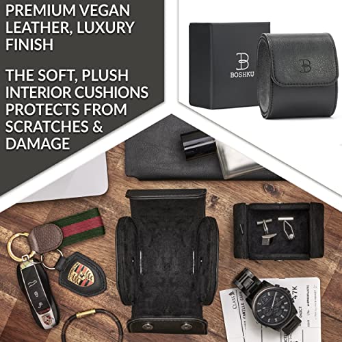 Leather Watch Roll Travel Case – Watch Travel Case for Men