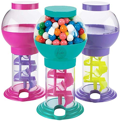 Kicko Twirling Gumball Machines - 1 Pack - 9.75 Inch - Galaxy Candy Dispenser - for Birthdays, Kiddie Parties, Novelties, Kitchen Buffet, Party Favors and Supplies