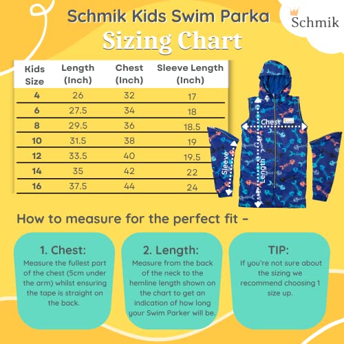 Unisex Swim Parka + Free Swim Bag Water Resistant Warm Coat Water Sports Swim Parka Schmik - Kids Range