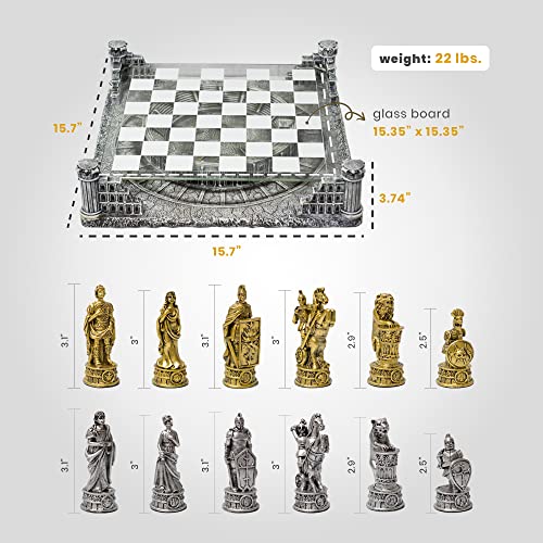 BB Brother Brother Ancient Roman Gladiators 3D Chess Board Gold