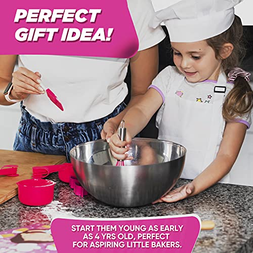  Pixie Crush The Little Baker Kit Mini Baking Set for Kids - DIY  Cooking Kit Includes Chef Hat and Apron for Children's Kitchen Role Play -  Pink Kids Baking Set for