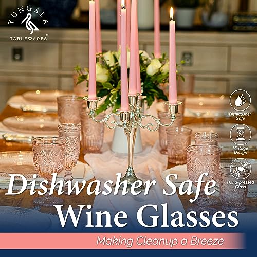 Yungala Pink Wine Glasses Set of 6 Vintage Pink Goblets
