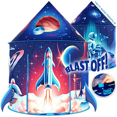 Rocket Ship Play Tent with Blast Off Button
