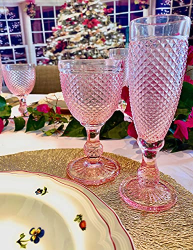 Pink Champagne Flutes Set of 4 Champagne Glasses perfect as Wedding