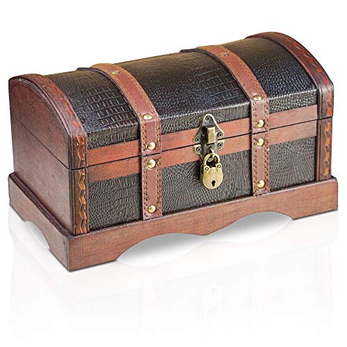 Brynnberg - Pirate Treasure Chest Storage Box  Croco 12x6.7x6.3" Croco