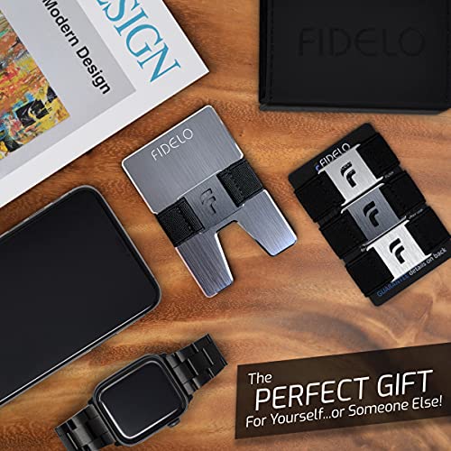 Fidelo Minimalist Wallet Rfid Card Holder Carbon Fiber Money Clip Titan Grey