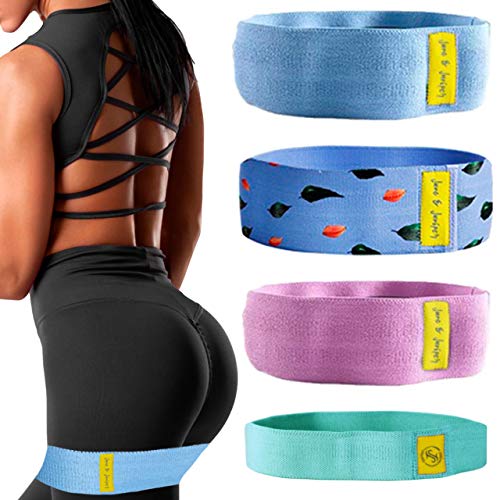 Fabric Resistance Bands Set for Legs and Butt 4 Pack Booty Bands