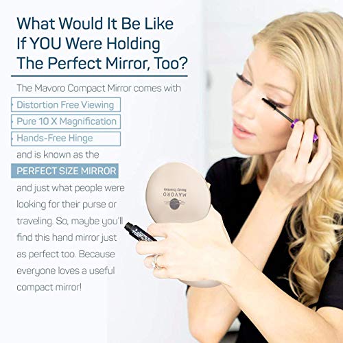 Magnifying Compact Mirror for Purses Distortion Mirrors Champagne Gold