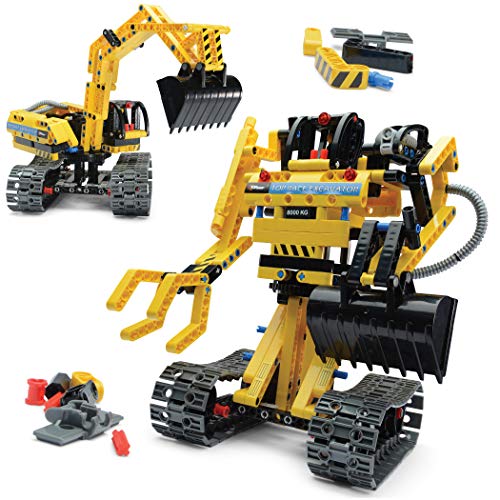 Top Race Stem Building Set Excavator Robot Toy 342 Pieces Ages 6-14