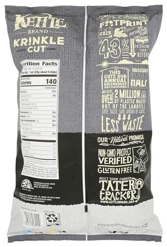 Kettle Foods Chips Krinkle Cut Salt and Pepper 13 Ounce