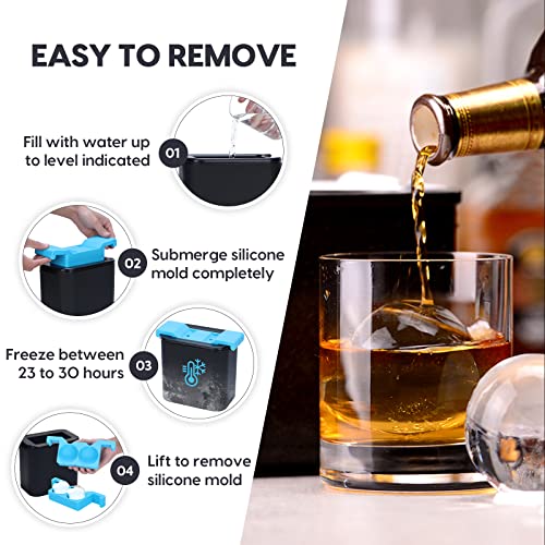 Samuelworld Clear Ice Ball Maker Premium Slow Melting Balls Whiskey Easy Clean